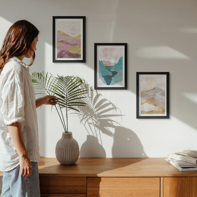 Galerie de perete Peisaje abstracte cu munți și soare