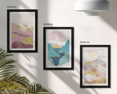 Galerie de perete Peisaje abstracte cu munți și soare