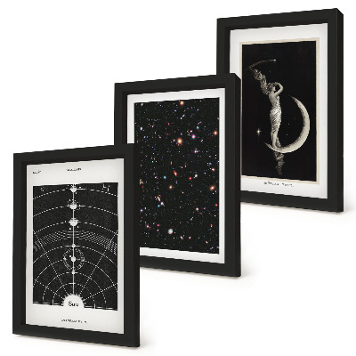 Galerie de perete Figură de noapte a galaxiei sistemului solar pe Lună