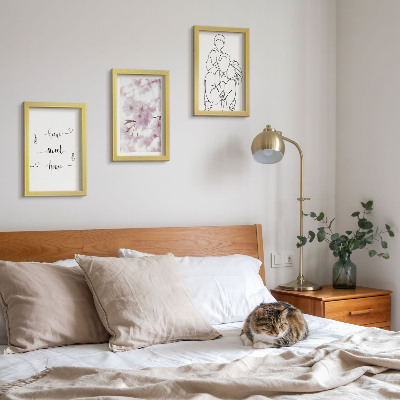 Set 3 tablouri Flori și familie într-un design minimalist