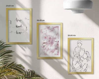 Set 3 tablouri Flori și familie într-un design minimalist