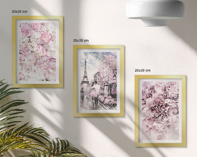 Galerie de perete Flori în nuanțe de roz, peisaj romantic