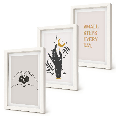 Set 3 tablouri Ilustrații minimaliste care inspiră text boho