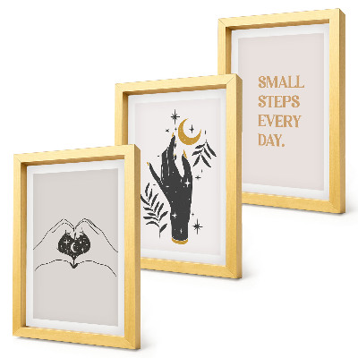 Set 3 tablouri Ilustrații minimaliste care inspiră text boho