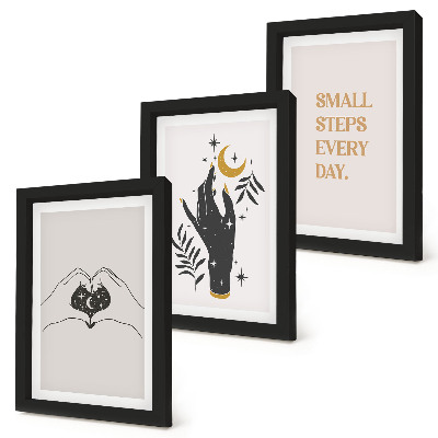 Set 3 tablouri Ilustrații minimaliste care inspiră text boho