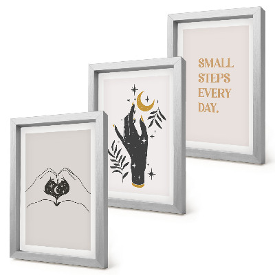 Set 3 tablouri Ilustrații minimaliste care inspiră text boho
