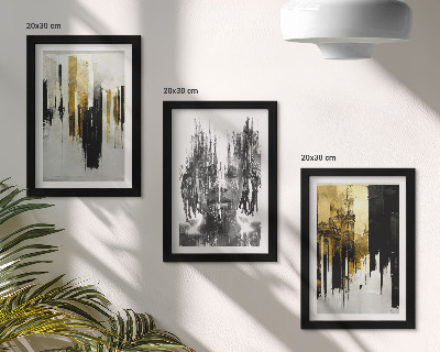 Set 3 tablouri Contrastarea abstracțiunilor cu portretistica și arhitectura