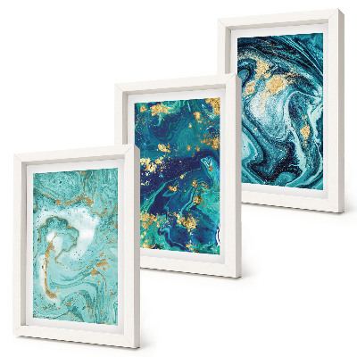 Galerie de perete Abstracție turcoaz a vopselei vărsate