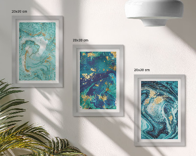 Galerie de perete Abstracție turcoaz a vopselei vărsate