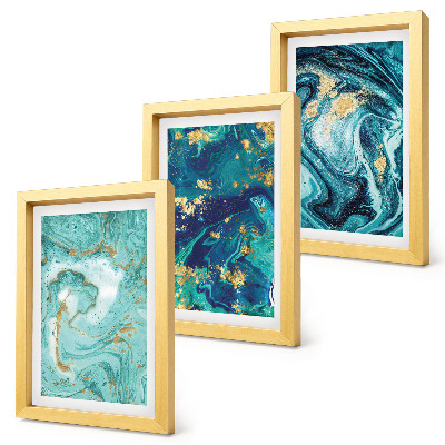 Galerie de perete Abstracție turcoaz a vopselei vărsate