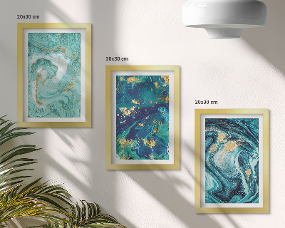 Galerie de perete Abstracție turcoaz a vopselei vărsate