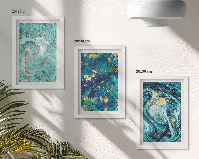 Galerie de perete Abstracție turcoaz a vopselei vărsate