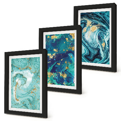 Galerie de perete Abstracție turcoaz a vopselei vărsate