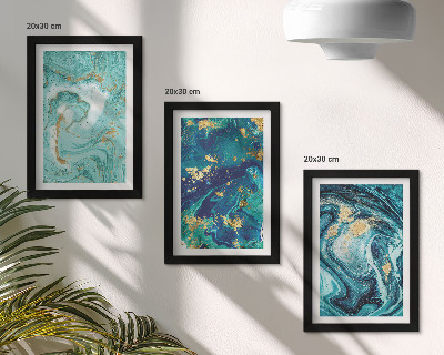 Galerie de perete Abstracție turcoaz a vopselei vărsate