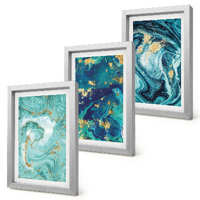 Galerie de perete Abstracție turcoaz a vopselei vărsate