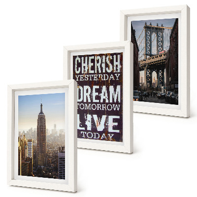 Set 3 tablouri Peisaje din New York City cu un citat inspirațional