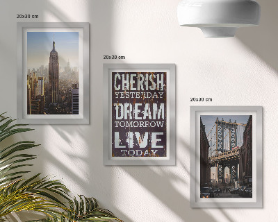 Set 3 tablouri Peisaje din New York City cu un citat inspirațional