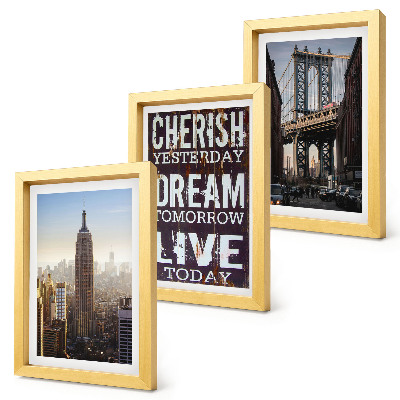 Set 3 tablouri Peisaje din New York City cu un citat inspirațional