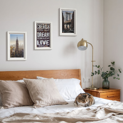 Set 3 tablouri Peisaje din New York City cu un citat inspirațional