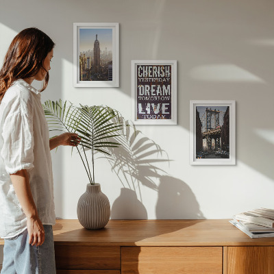 Set 3 tablouri Peisaje din New York City cu un citat inspirațional