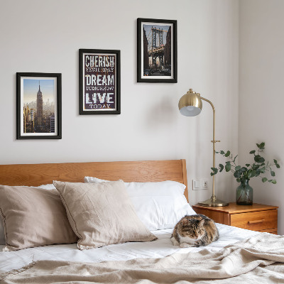 Set 3 tablouri Peisaje din New York City cu un citat inspirațional
