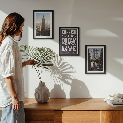 Set 3 tablouri Peisaje din New York City cu un citat inspirațional