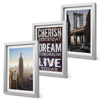 Set 3 tablouri Peisaje din New York City cu un citat inspirațional