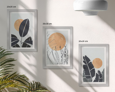 Galerie de perete Modele de plante cu sori mari, stil minimalist