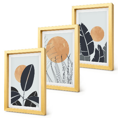 Galerie de perete Modele de plante cu sori mari, stil minimalist