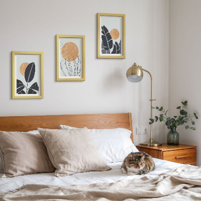 Galerie de perete Modele de plante cu sori mari, stil minimalist