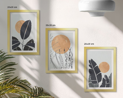 Galerie de perete Modele de plante cu sori mari, stil minimalist