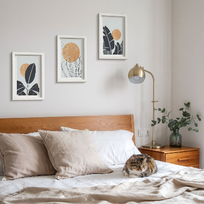 Galerie de perete Modele de plante cu sori mari, stil minimalist