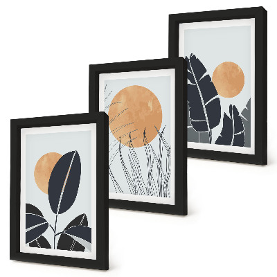 Galerie de perete Modele de plante cu sori mari, stil minimalist