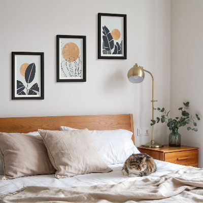 Galerie de perete Modele de plante cu sori mari, stil minimalist
