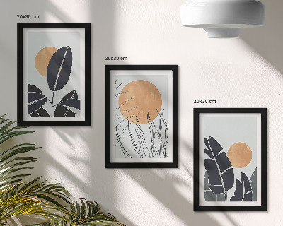 Galerie de perete Modele de plante cu sori mari, stil minimalist