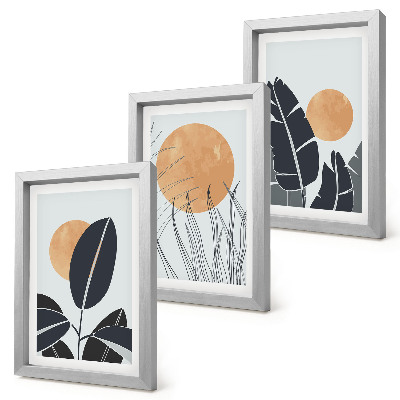 Galerie de perete Modele de plante cu sori mari, stil minimalist