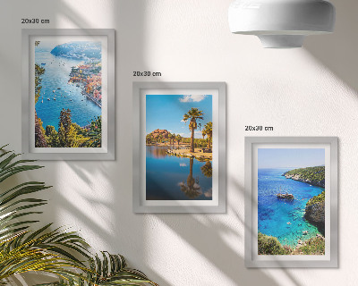 Galerie de perete Vedere la mare cu palmieri și apă albastră