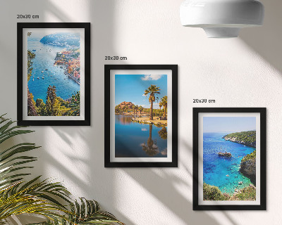 Galerie de perete Vedere la mare cu palmieri și apă albastră