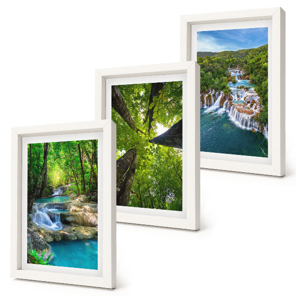 Galerie de perete Cascade într-o pădure verde cu apă cristalină