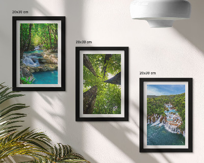 Galerie de perete Cascade într-o pădure verde cu apă cristalină