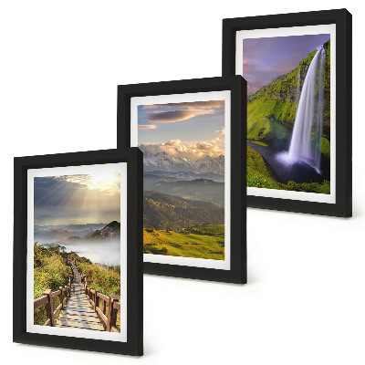 Galerie de perete Peisaje montane pitorești cu o cascadă și o potecă