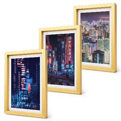 Galerie de perete vederi nocturne cu lumini neon ale orașelor