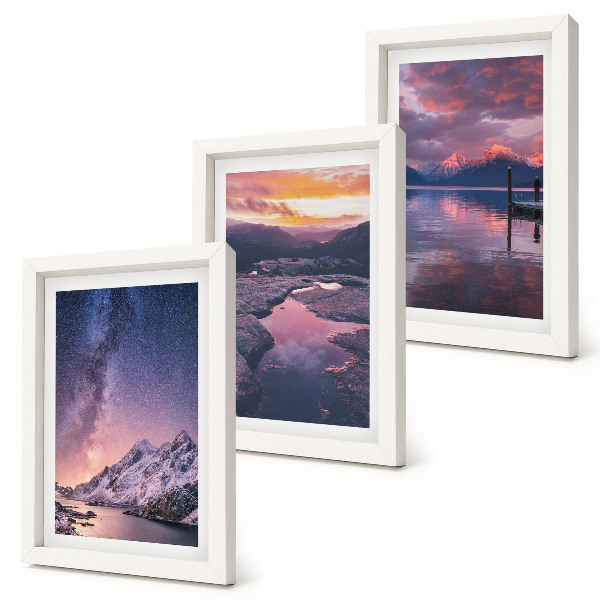 Set 3 tablouri Munți și apă în peisaje naturale frumoase