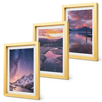 Set 3 tablouri Munți și apă în peisaje naturale frumoase