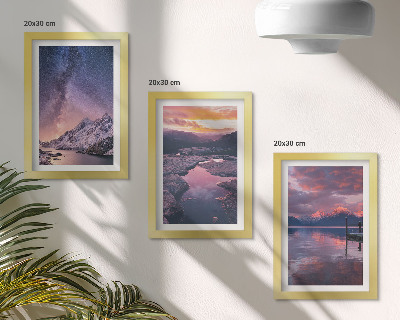 Set 3 tablouri Munți și apă în peisaje naturale frumoase
