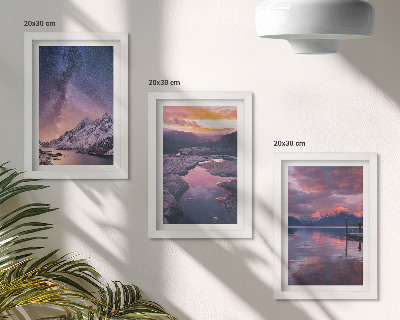 Set 3 tablouri Munți și apă în peisaje naturale frumoase