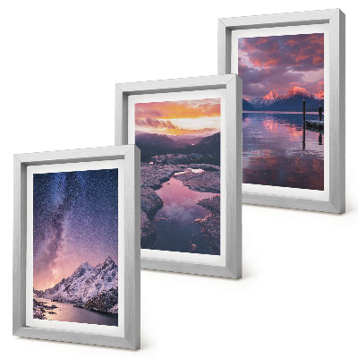 Set 3 tablouri Munți și apă în peisaje naturale frumoase