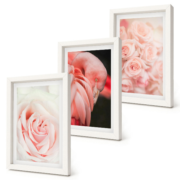Galerie de perete Roz pastelat și flamingo în nuanțe delicate