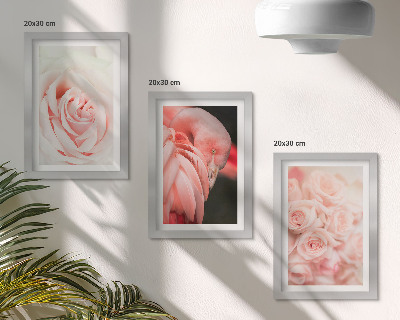 Galerie de perete Roz pastelat și flamingo în nuanțe delicate
