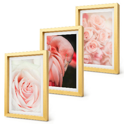 Galerie de perete Roz pastelat și flamingo în nuanțe delicate